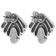 Pendientes vintage 18x18,5 mm resina epoxi Plateado fino Turquesa x2