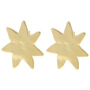 Pendientes sol irregular 30x27 mm - Dorado oro fino x2|raw }}