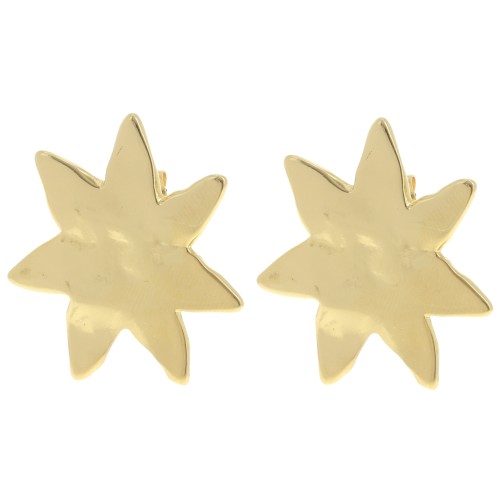 Pendientes sol irregular 30x27 mm - Dorado oro fino x2
