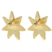 Pendientes sol irregular 30x27 mm - Dorado oro fino x2