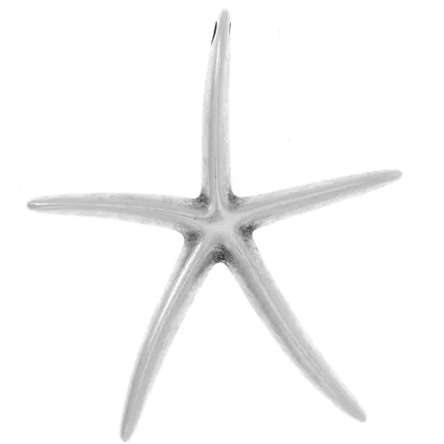Colgante Estrella de Mar 51x46 mm - Chapado plateado fino envejecido x1