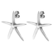 Ganchos pendientes de estrella de mar 27.5x25 mm - Plateado fino antiguo x2