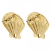 Ganchos pendientes de concha 22 mm - Dorado con oro fino x2