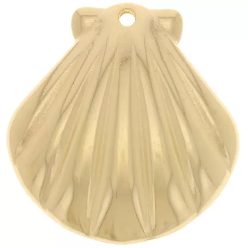 Colgante de concha 31,5x30,5 mm - Dorado con oro fino x1