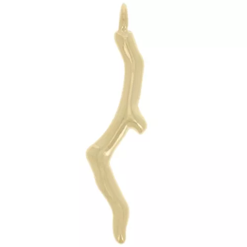 Colgante coral 28x6,5 mm - Dorado con oro fino x1