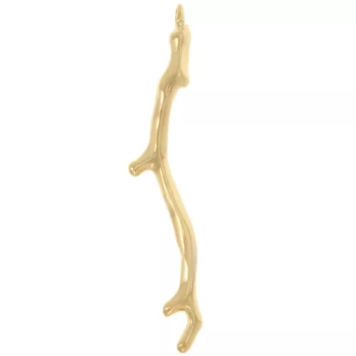 Colgante de coral 49x9 mm - Dorado con oro fino x1