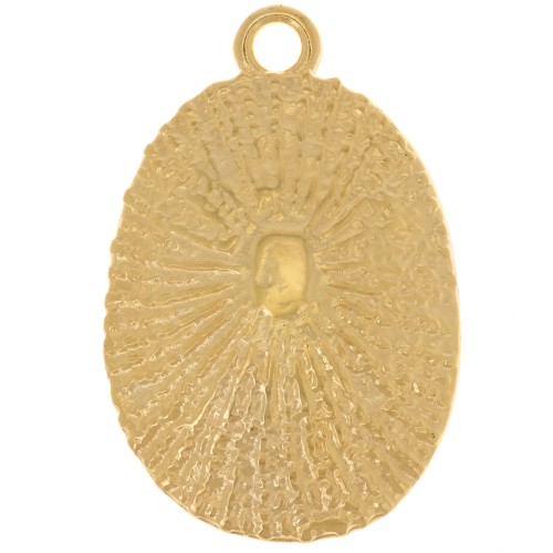 Colgante Concha Texturada 38x25 mm - Dorado con oro fino x1