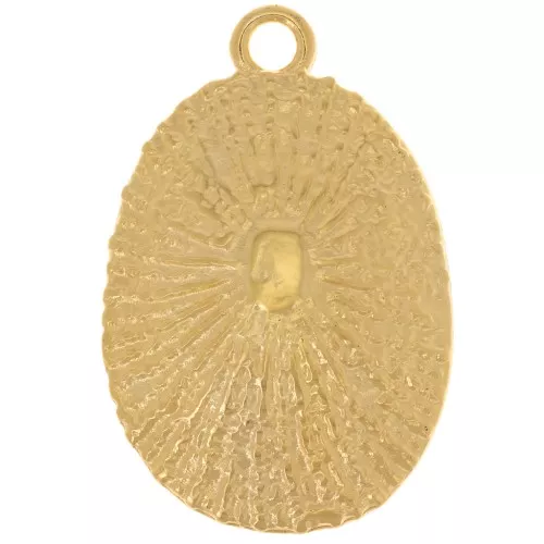 Colgante Concha Texturada 38x25 mm - Dorado con oro fino x1