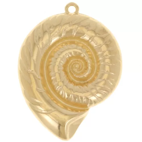 Colgante Concha 38x29 mm - Dorado con oro fino x1