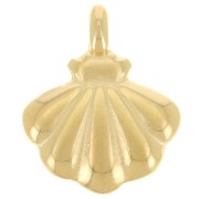Dije de concha St Jacques 14x12 mm - Dorado con oro fino x1