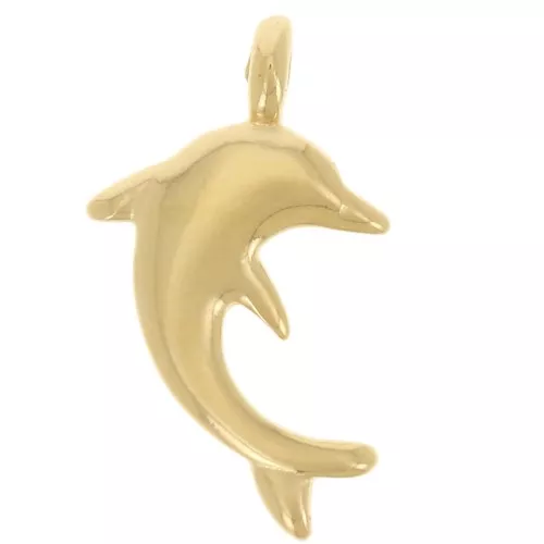 Dije de delfín 16x9 mm - Dorado con oro fino x1