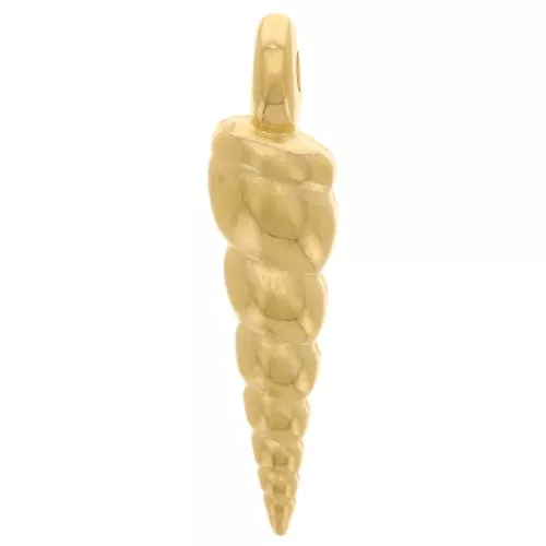 Dije de concha 19x5 mm - Dorado con oro fino x1