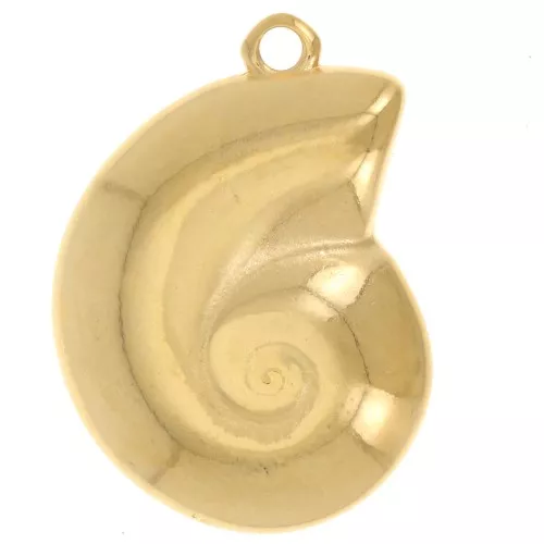 Colgante Concha 26x19 mm - Dorado con oro fino x1