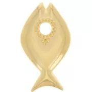 Colgante Pez 22x13 mm - Dorado con oro fino x1