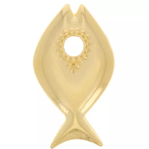 Colgante Pez 22x13 mm - Dorado con oro fino x1