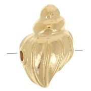 Perla de concha 12x7 mm - Dorado con oro fino x1