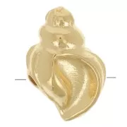 Perla de concha 12x7 mm - Dorado con oro fino x1