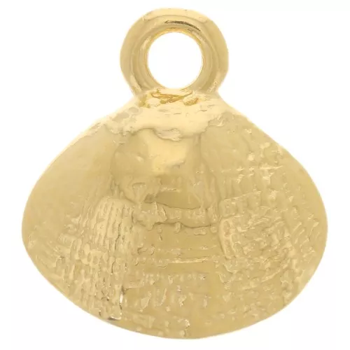 Dije de concha 12,5x11 mm - Dorado con oro fino x1