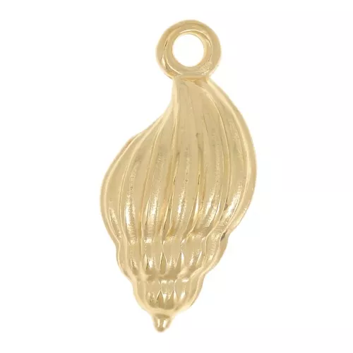 Dije de concha 19x9 mm - Dorado con oro fino x1