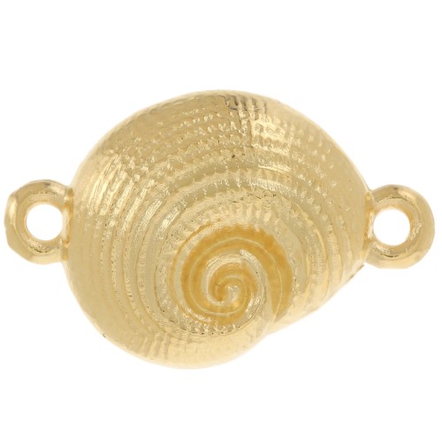 Entrepieza de concha 19,5x12 mm - Dorado con oro fino x1