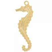Colgante Caballito de mar 41x15 mm - Dorado con oro fino x1