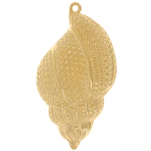 Colgante Concha Texturada 47x26 mm - Dorado con oro fino x1