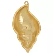 Colgante Concha Texturada 47x26 mm - Dorado con oro fino x1