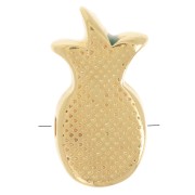 Cuenta Piña 14x8 mm con resina epoxi - Dorado con oro fino - Amarillo x1