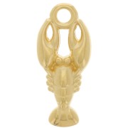 Dije de langosta 18x8 mm - Dorado con oro fino x1