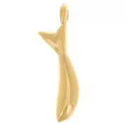 Dije de pez 20x5 mm con resina epoxi - Dorado con oro fino - Turquesa x1
