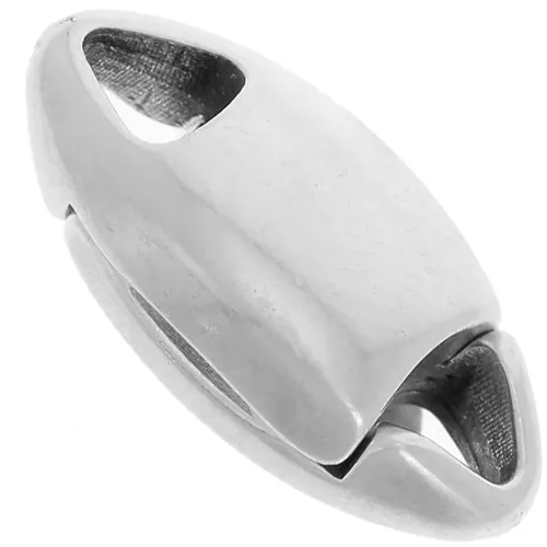 Cierre magnético ovalado - 16x7 mm - Plateado antiguo x1