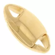 Cierre magnético ovalado - 16x7 mm - Dorado con oro fino x1
