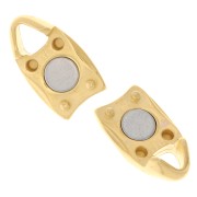 Cierre magnético ovalado - 16x7 mm - Dorado con oro fino x1
