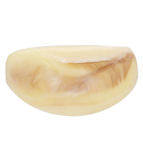 Accesorio para el pelo - para coletero elástico - 52x28 mm en resina - Marfil jaspeado