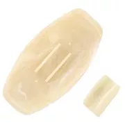 Accesorio para el pelo - para coletero elástico - 52x28 mm en resina - Marfil jaspeado