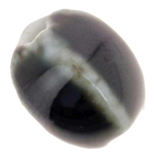 Cuentas ovaladas de cerámica 13x9 mm - Marrón oscuro jaspeado x10