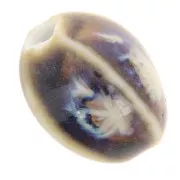 Cuentas ovaladas de cerámica 13x9 mm - Marrón - Azul - Beige marblex10