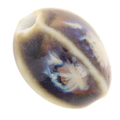 Cuentas ovaladas de cerámica 13x9 mm - Marrón - Azul - Beige marblex10
