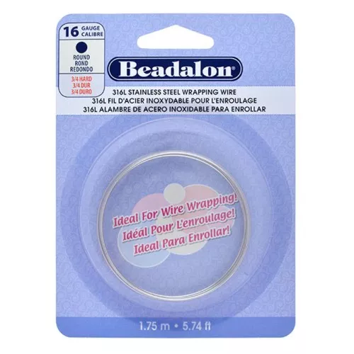 alambre redondo de 1,3 mm - acero inoxidable 316L x1,75m