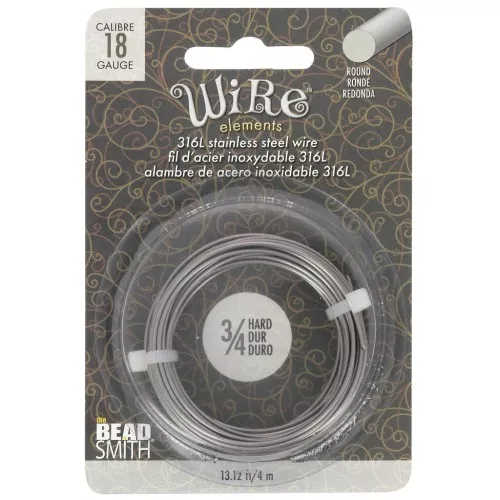 alambre redondo duro de 1,02 mm - acero inoxidable 316L x4m