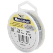 Hilo de Acero Plata Satinado - Beadalon - 19 hebras 0.30 mm x9,2 m