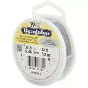 Hilo de Acero Plata Satinado - Beadalon - 19 hebras 0.46 mm x9,2 m