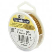 Hilo de Acero Dorado Satinado - Beadalon - 19 hebras 0.46 mm x9,2 m