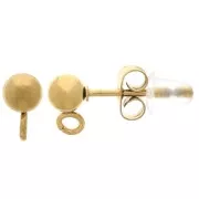 Ganchos pendientes de bola de 4 mm con anilla abierta - Acero inoxidable 304L Dorado x2