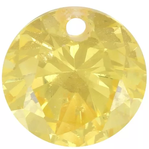 Colgante redondo de óxido de circonio de 6 mm - Amarillo x1