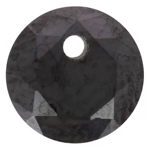 Colgante redondo de óxido de circonio de 6 mm - Negro x1