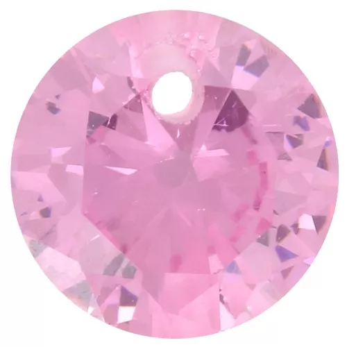 Colgante redondo de óxido de circonio de 6 mm - Rosa x1