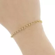 Jaseron Cadena de malla de 3,5 mm - Acero inoxidable 316L dorado x50cm