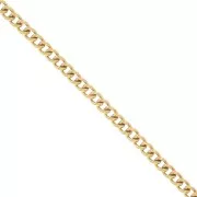 Cadena de malla Rombo 2,9 mm - Acero inoxidable 316L dorado x50cm