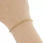 Cadena de malla Rombo 2,9 mm - Acero inoxidable 316L dorado x50cm